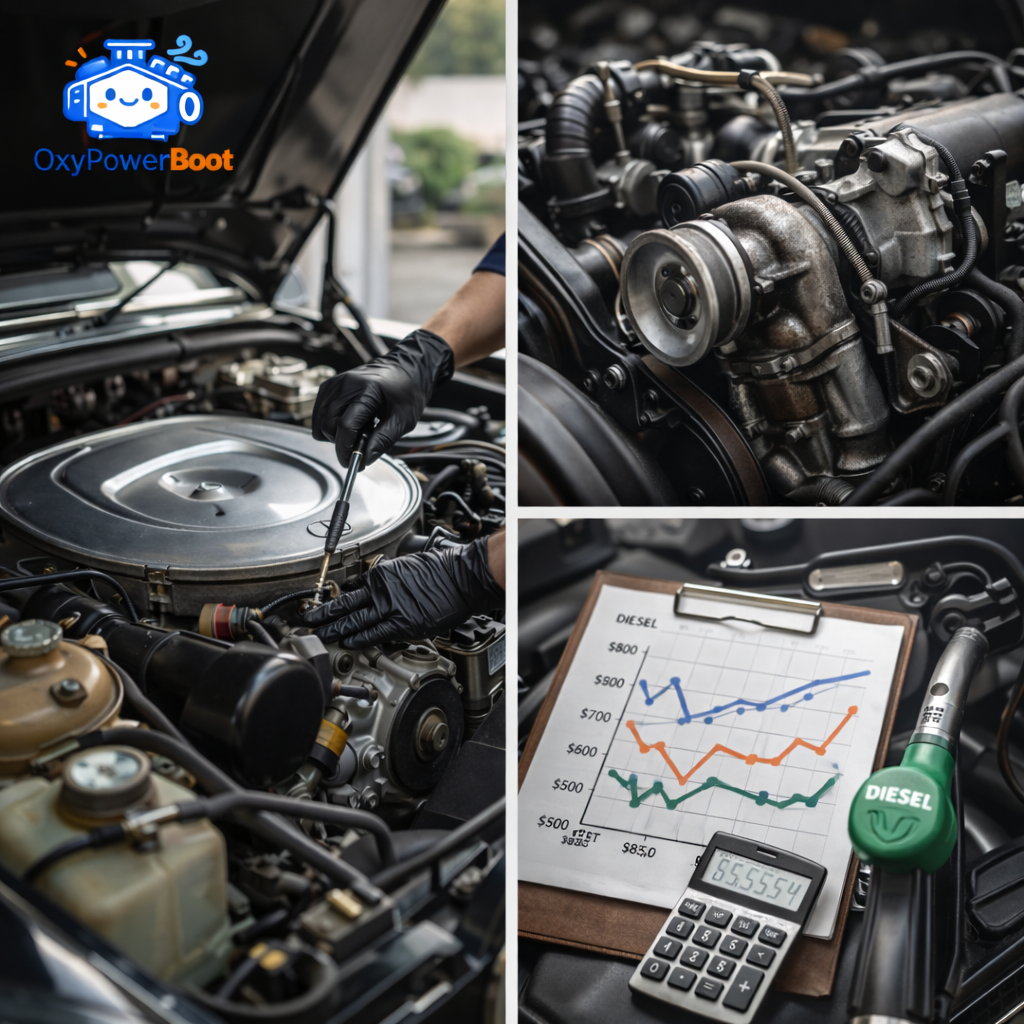 ภาพประกอบเกี่ยวกับ บำรุงรักษาเครื่องยนต์รถเบนซ์รุ่นเก่า เช่น รถดีเซล เครื่องยนต์ หรือกราฟต้นทุนน้ำมัน