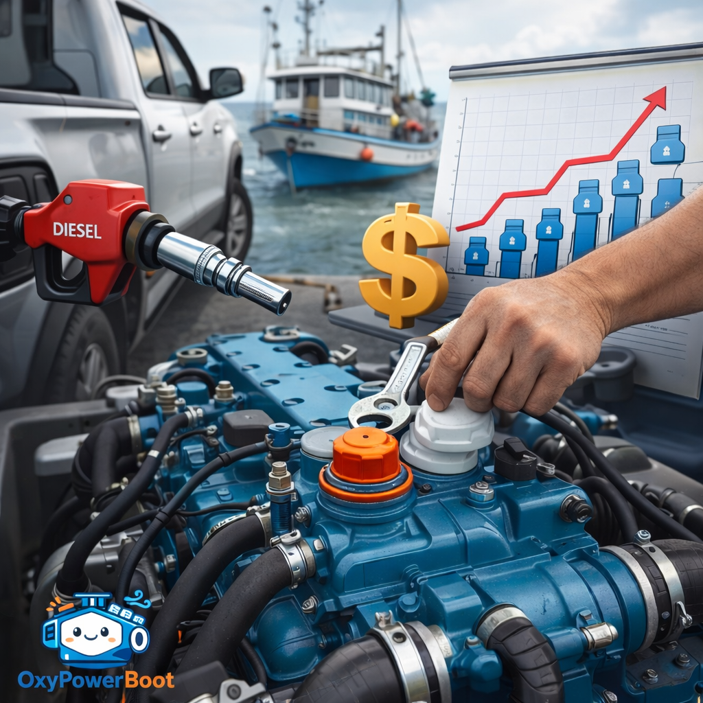 ภาพประกอบเกี่ยวกับ ดูแลเครื่องยนต์เรือประมง เช่น รถดีเซล เครื่องยนต์ หรือกราฟต้นทุนน้ำมัน