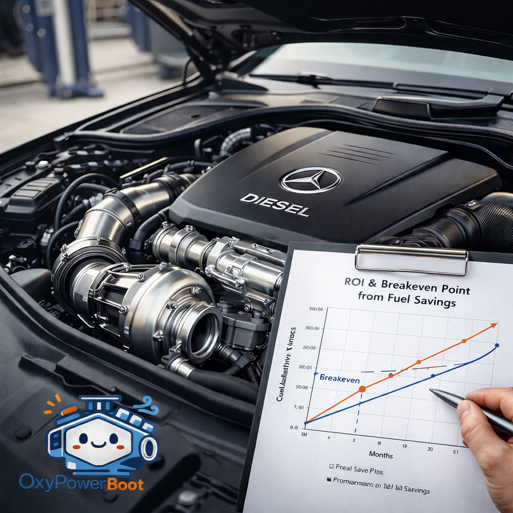 กราฟตัวอย่างการคำนวณ ROI และจุดคุ้มทุนจากการลดการใช้เชื้อเพลิง