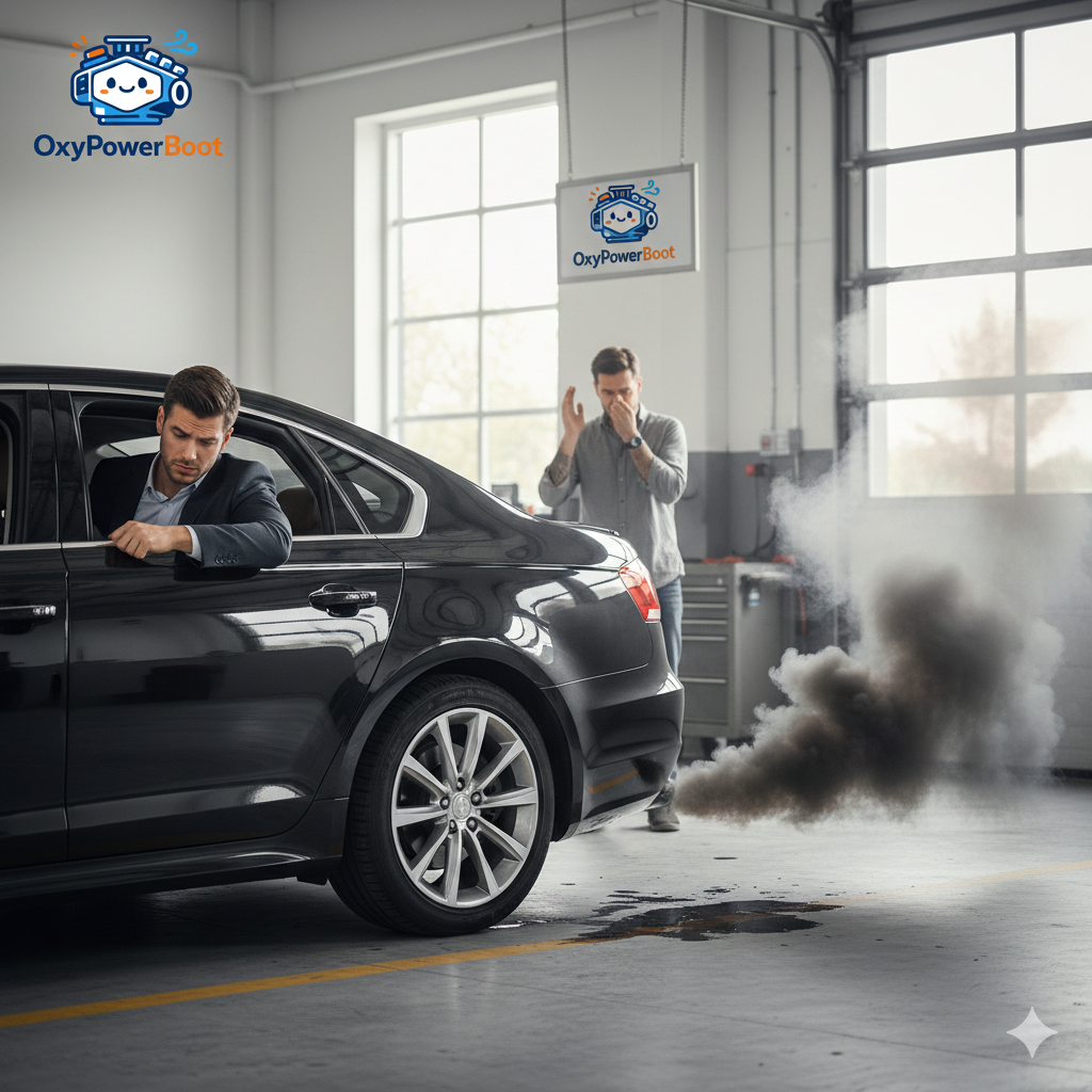 เครื่องยนต์สั่น มีกลิ่นน้ำมัน